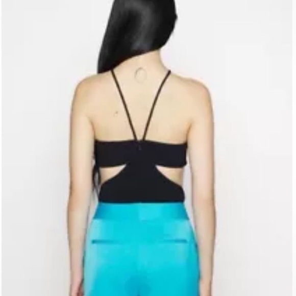 HERVE LEGER Cutout Ring-Embellished Black Bandage Bodysuit Size M - Picture 4 of 14